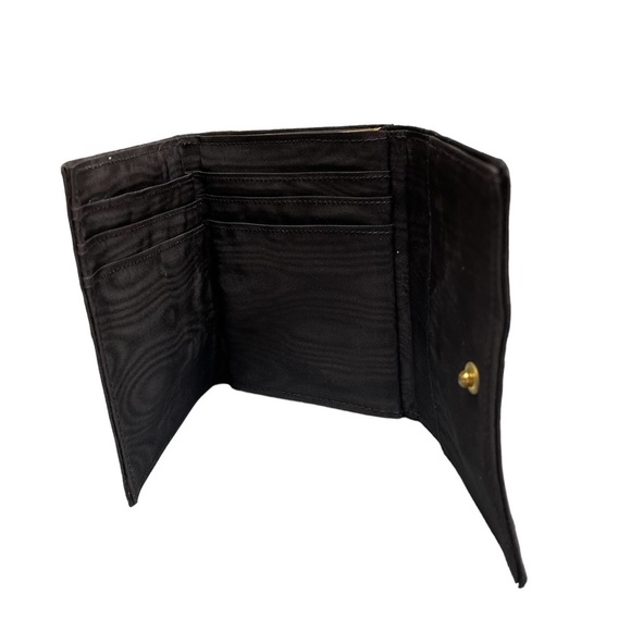 Vintage Wallet Black Moire Fabric Leo Miller Made in Paris France - Picture 7 of 9